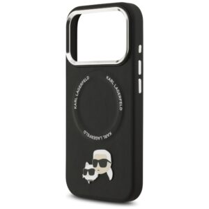 Karl Lagerfeld Karl & Choupette Pins MagSafe dėklas skirtas Apple iPhone 17 Pro juodos spalvos - Image 6