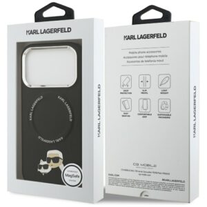 Karl Lagerfeld Karl & Choupette Pins MagSafe dėklas skirtas Apple iPhone 17 Pro juodos spalvos - Image 8