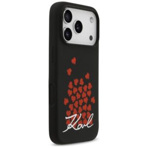 Karl Lagerfeld Silicone Heart Sign Logo MagSafe dėklas skirtas Apple iPhone 17 Pro juodos spalvos - Image 4