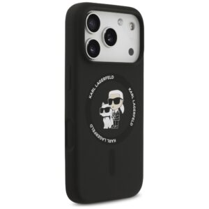 Dėklas Karl Lagerfeld Silicone Karl&Choupette Ring MagSafe skirtas Apple iPhone 17 Pro Max juodos spalvos - Image 4