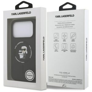 Dėklas Karl Lagerfeld Silicone Karl&Choupette Ring MagSafe skirtas Apple iPhone 17 Pro Max juodos spalvos - Image 8
