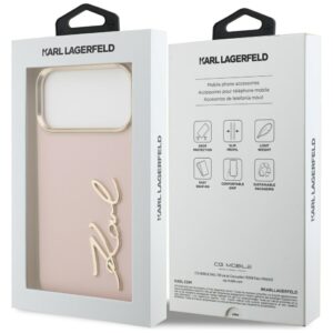Karl Lagerfeld Karl Script Logo dėklas skirtas Apple iPhone 17 Pro Max rožinės spalvos - Image 8