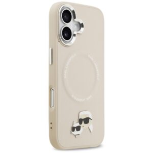 Karl Lagerfeld Karl & Choupette Pins MagSafe dėklas skirtas Apple iPhone 17 Beige - Image 4