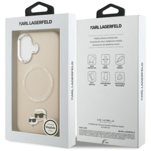 Karl Lagerfeld Karl & Choupette Pins MagSafe dėklas skirtas Apple iPhone 17 Beige - Image 8