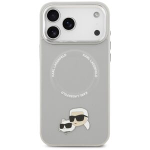 Karl Lagerfeld Karl & Choupette Pins MagSafe dėklas skirtas Apple iPhone 17 Pro Max pilkos spalvos - Image 3
