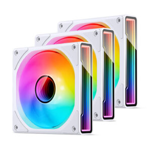 Jonsbo ZK-120W PWM korpuso ventiliatorius, A-RGB - 120mm, baltos spalvos, 3er-Pack - Image 2