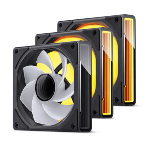 Jonsbo ZK-120BR ARGB Reverse Blade PWM korpuso ventiliatorius, 120mm, 3er-Pack - juodos spalvos