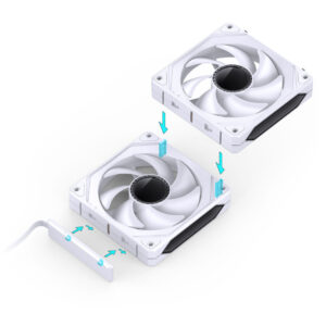 Jonsbo ZL-120W PWM ARGB korpuso ventiliatorius 3er Pack, - 120mm, baltos spalvos - Image 2