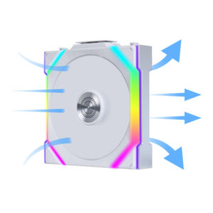 Lian Li UNI FAN SL Wireless ARGB PWM korpuso ventiliatorius, 3er-Pack su valdikliu- 120 mm, baltos spalvos - Image 2