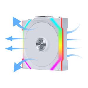 Lian Li UNI FAN SL Wireless ARGB PWM korpuso ventiliatorius, 3er-Pack su valdikliu- Reverse Blade, 120 mm, baltos spalvos - Image 2