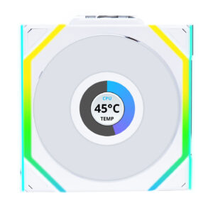 Lian Li UNI FAN SL Wireless LCD korpuso ventiliatorius, ARGB, PWM - 120 mm, baltos spalvos