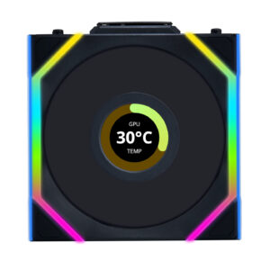 Lian Li UNI FAN SL Wireless LCD korpuso ventiliatorius, ARGB, PWM - Reverse Blade, 120 mm, juodos spalvos