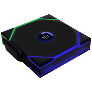 Lian Li UNI FAN TL Wireless LCD korpuso ventiliatorius, ARGB, PWM - Reverse Blade, 120mm, juodos spalvos
