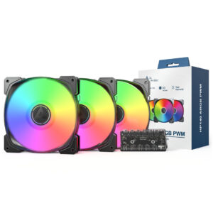 Montech HP140 PWM ARGB korpuso ventiliatorius, 3er Pack - 140mm, juodos spalvos