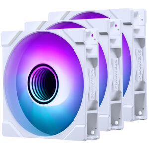 PHANTEKS M25 Gen2 PWM D-RGB korpuso ventiliatorius, 3er-Pack - 120mm, baltos spalvos