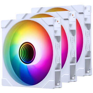 PHANTEKS M25 Gen2 PWM D-RGB korpuso ventiliatorius 3er-Pack - Reverse Blade, 140mm, baltos spalvos