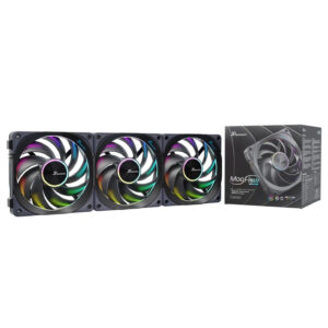 Seasonic MagFlow 1225 ARGB PWM korpuso ventiliatorius - 120mm, 3er Kit