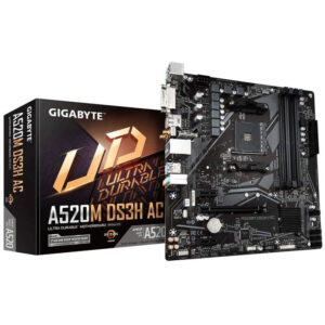 GIGABYTE A520M DS3H AC pagrindinė plokštė, Sockel AM4, AMD A520, Micro-ATX, DDR4