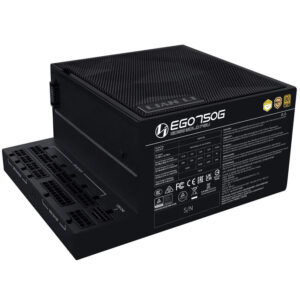 Lian Li EDGE EG750 80 PLUS Gold PSU, PCIe 5.1, ATX 3.1 - 750 Watt, juodos spalvos - Image 2