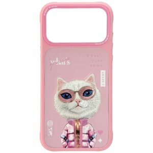 Dėklas Nimmy Cool&Cute 2.0 Cat skirtas Apple iPhone 17 Pro rožinės spalvos - Image 1