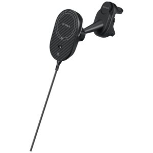 Automobilinis telefono laikiklis su įkrovimo funkcija PITAKA MagEZ Pro 2 Qi2 Tesla Magsafe skirtas Tesla Model 3/Y juodos ir pilkos spalvos - Image 4