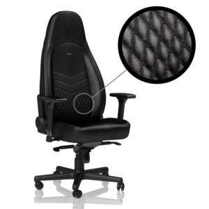 noblechairs ICON Real Leather žaidimų kėdė - juodos spalvos/juodos spalvos - Image 1