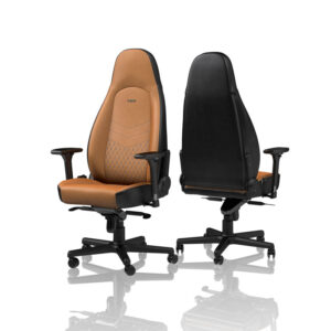 noblechairs ICON Real Leather žaidimų kėdė  - Cognac/juodos spalvos - Image 2