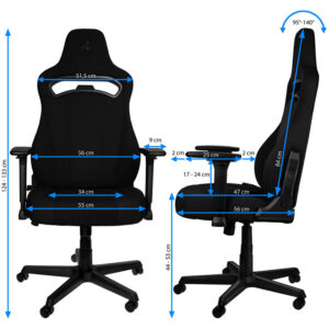 Nitro Concepts E250 žaidimų kėdė - Stealth juodos spalvos - Image 2