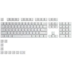 Glorious GPBT Keycaps - 114 PBT Caps, ANSI, US išdėstymas, Arctic White