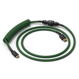 Glorious Coiled Cable susuktas klaviatūros laidas Forest Green, USB-C į USB-A - 1,37m, žalios spalvos