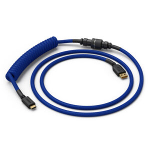 Glorious Coiled Cable susuktas klaviatūros laidas Cobalt, USB-C į USB-A - 1,37m, mėlynos spalvos