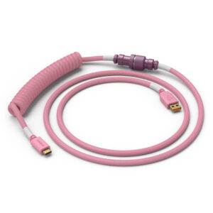 Glorious Coiled Cable susuktas klaviatūros laidas Prism Pink, USB-C į USB-A - 1,37m, rožinės spalvos