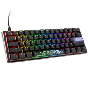 Ducky One 3 Classic Black/White Mini žaidimų klaviatūra, RGB LED - MX-Speed-Silver US išdėstymas