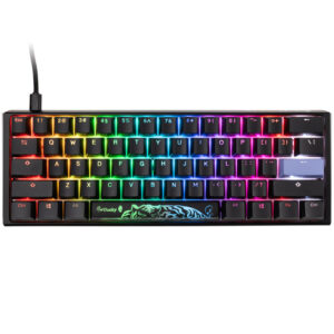 Ducky One 3 Classic Black/White Mini žaidimų klaviatūra, RGB LED - MX-Speed-Silver US išdėstymas - Image 2