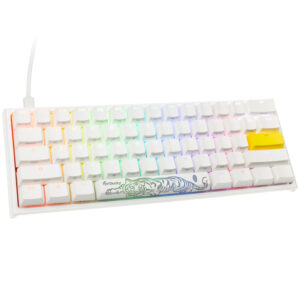 Ducky One 2 Pro Mini White Edition žaidimų klaviatūra, RGB LED - Gateron Yellow US išdėstymas