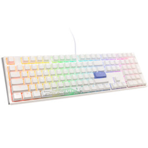 Ducky One 3 Classic Pure White žaidimų klaviatūra, RGB LED - MX-Blue US išdėstymas