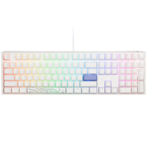 Ducky One 3 Classic Pure White žaidimų klaviatūra, RGB LED - MX-Blue US išdėstymas - Image 2