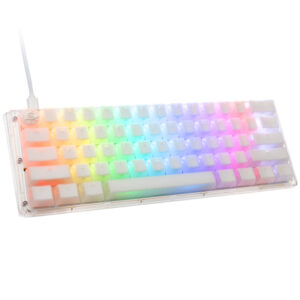 Ducky One 3 Aura White Mini žaidimų klaviatūra, RGB LED - Gateron Baby Kangaroo US išdėstymas