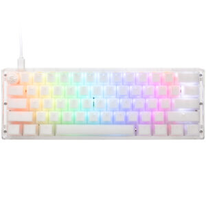 Ducky One 3 Aura White Mini žaidimų klaviatūra, RGB LED - Gateron Baby Kangaroo US išdėstymas - Image 2