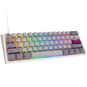 Ducky One 3 Mist Grey Mini žaidimų klaviatūra RGB LED - MX-Ergo-Clear US išdėstymas