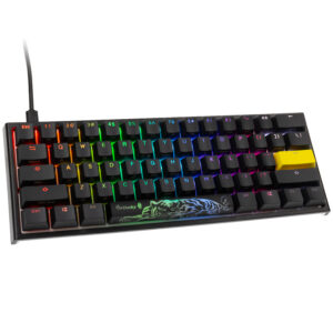 Ducky One 2 Pro Mini žaidimų klaviatūra RGB LED - Cherry Silent Red US išdėstymas