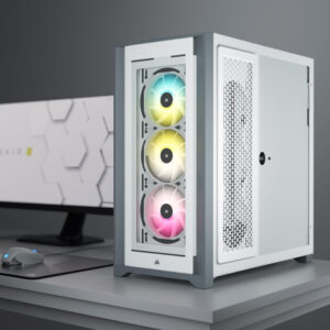 Corsair iCUE 5000X RGB Midi-Tower, Tempered Glass - baltos spalvos - Image 2