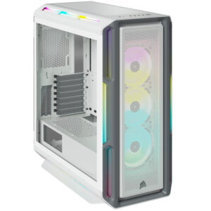 Corsair iCUE 5000T Midi-Tower, RGB, Tempered Glass - baltos spalvos - Image 2