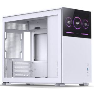 Jonsbo D31 Screen Micro-ATX kompiuterio korpusas, Tempered Glass - baltos spalvos
