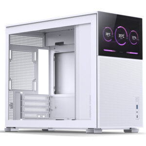 Jonsbo D31 MESH Screen Micro-ATX kompiuterio korpusas, Tempered Glass - baltos spalvos