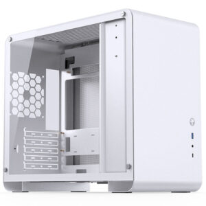 Jonsbo U4 Mini Micro-ATX-kompiuterio korpusas, Tempered Glass - baltos spalvos