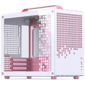 Jonsplus Z20 Micro-ATX kompiuterio korpusas, mit Tragegriff - baltos spalvos/pink - Image 1