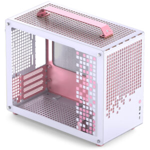 Jonsplus Z20 Micro-ATX kompiuterio korpusas, mit Tragegriff - baltos spalvos/pink - Image 2
