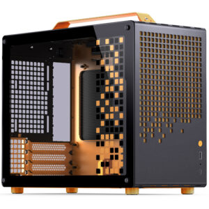 Jonsplus Z20 Micro-ATX kompiuterio korpusas, mit Tragegriff - juodos spalvos/oranžinės spalvos
