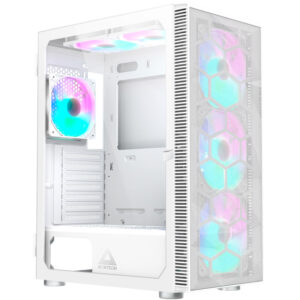 Montech X3 Mesh Midi-Tower, RGB, Tempered Glass - baltos spalvos